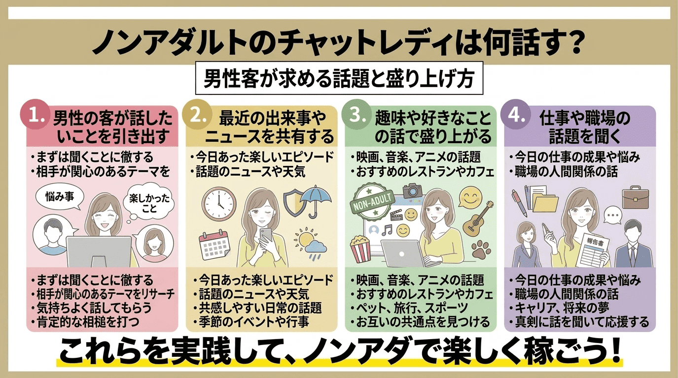 ノンアダルトのチャットレディは何話す