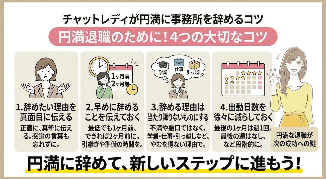 チャットレディが事務所を辞める流れ