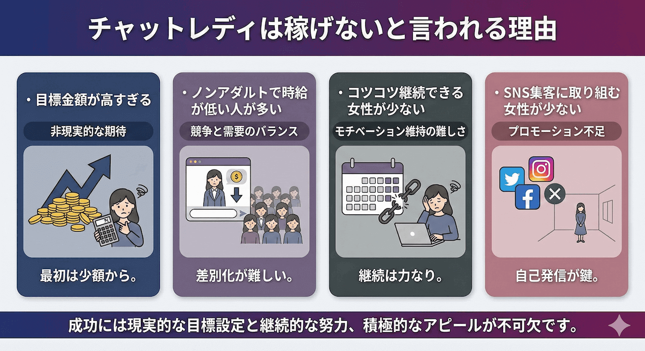 チャットレディは稼げないと言われる理由