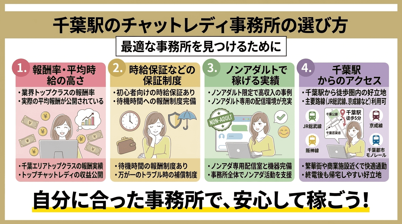 千葉駅のチャットレディ事務所の選び方