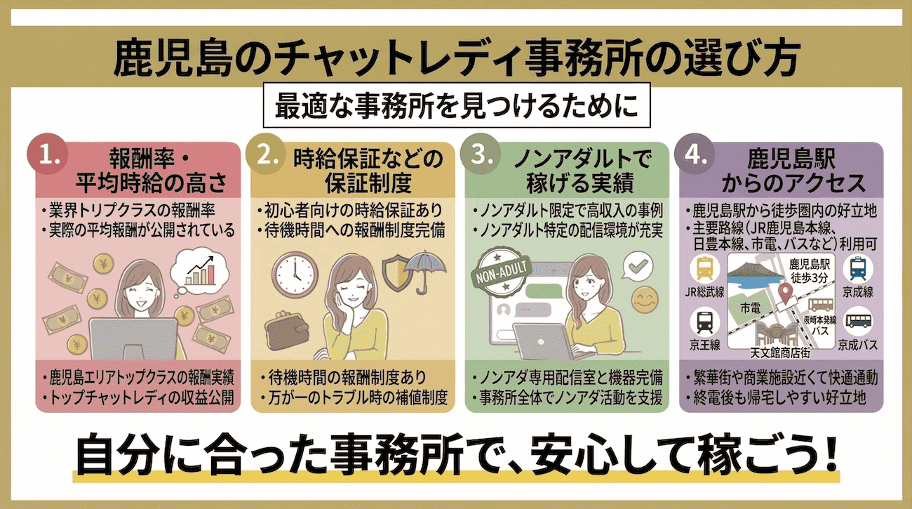 鹿児島のチャットレディ事務所の選び方