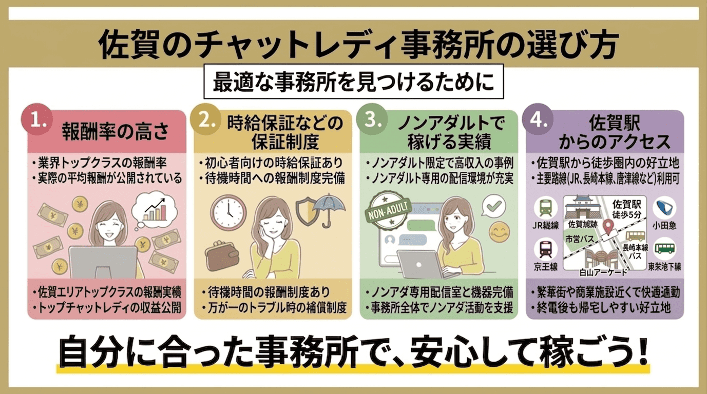 佐賀のチャットレディ事務所の選び方