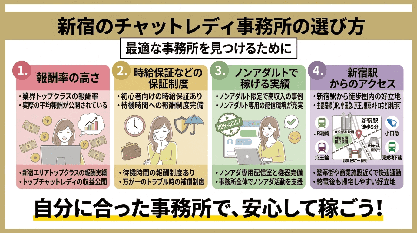 新宿のチャットレディ事務所の選び方