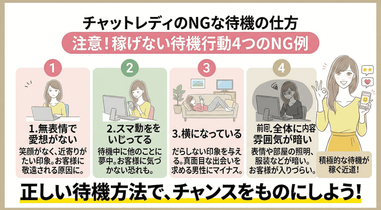 チャットレディのNGな待機の仕方