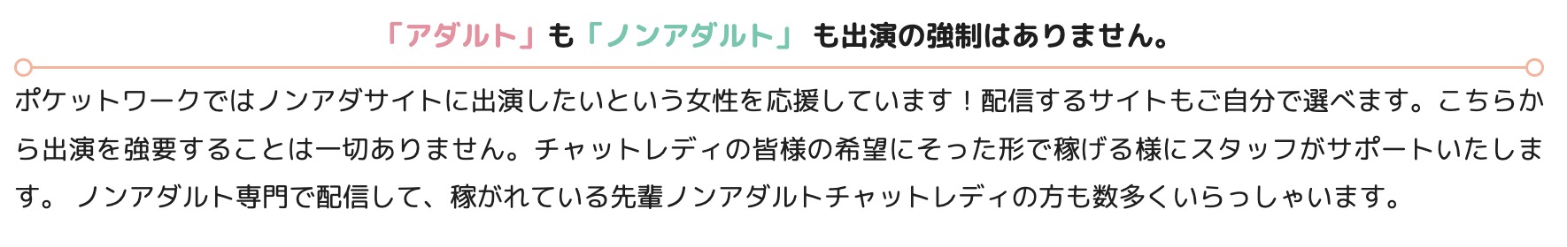ポケットワークはアダルトもノンアダルトも両方OK