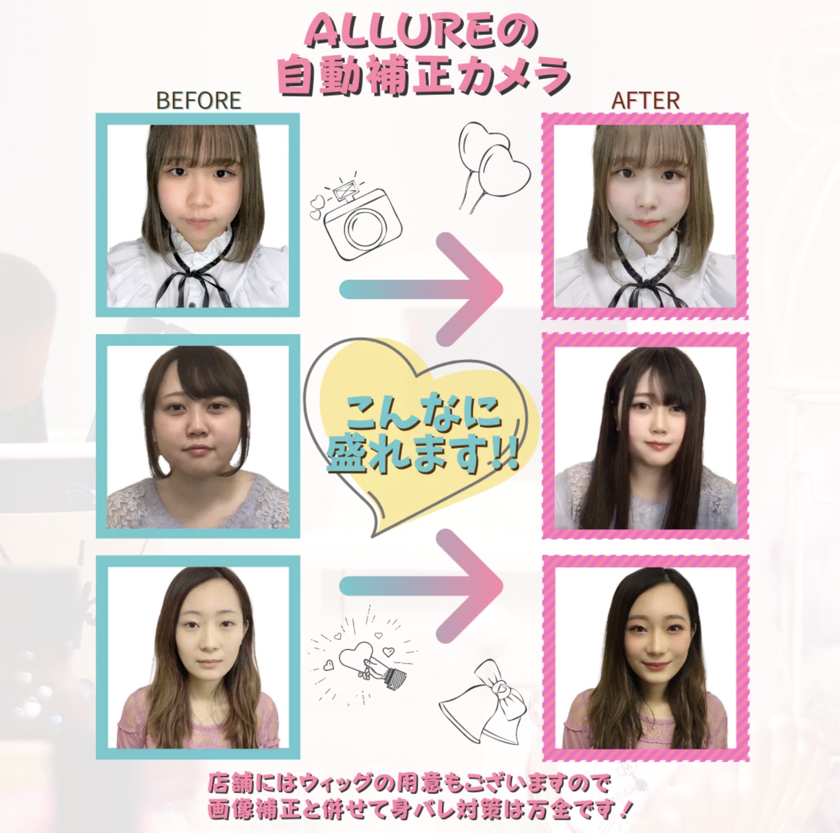 アリュールの自動補正カメラ